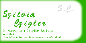 szilvia czigler business card